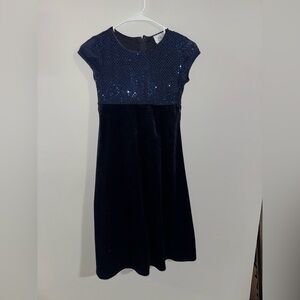 Byer California Girls Navy Sequin & Velvet Special Occasion Dress - 10